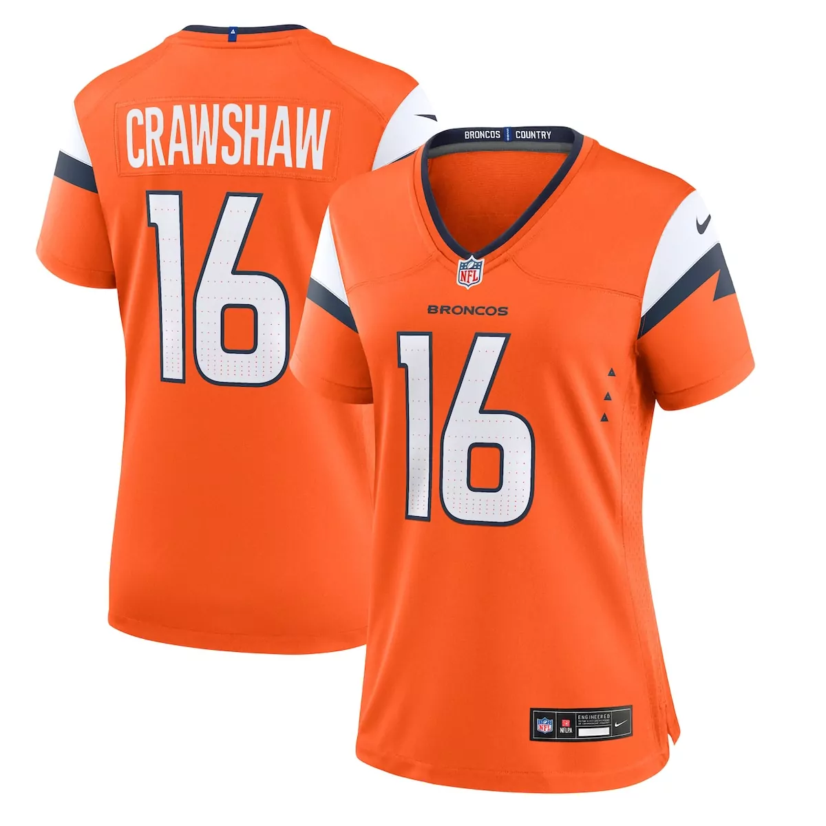 denver broncos jeremy crawshaw orange team game jersey 5im