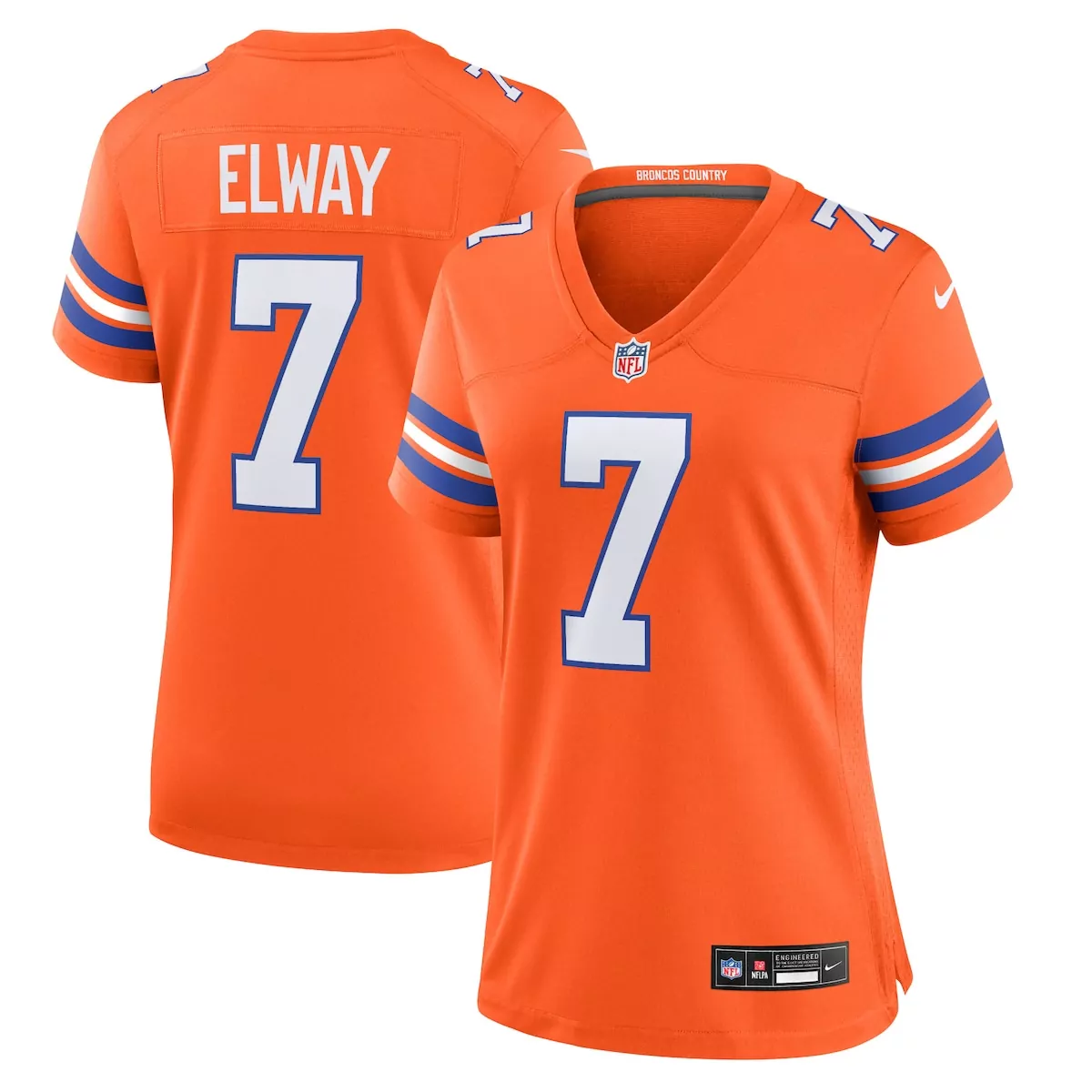denver broncos john elway orange mile high collection 1977 throwback player game jersey
