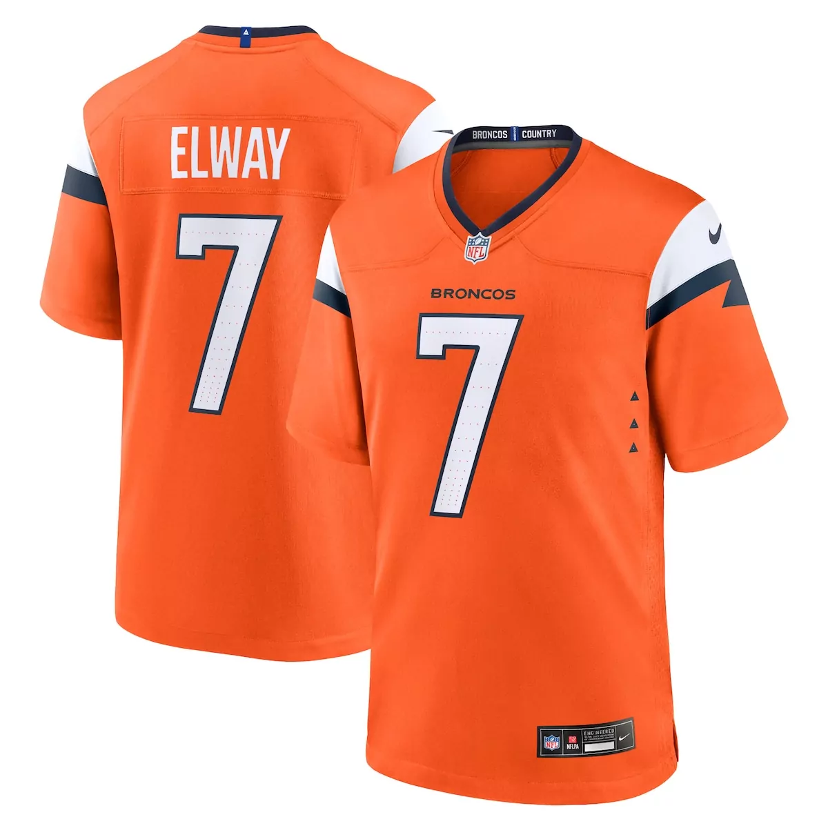 denver broncos john elway orange mile high collection 1977 throwback player game jersey