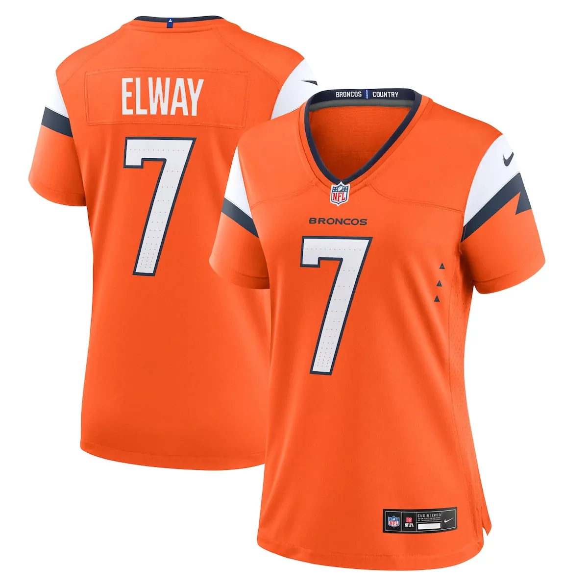 denver broncos john elway orange mile high collection 1977 throwback player game jersey