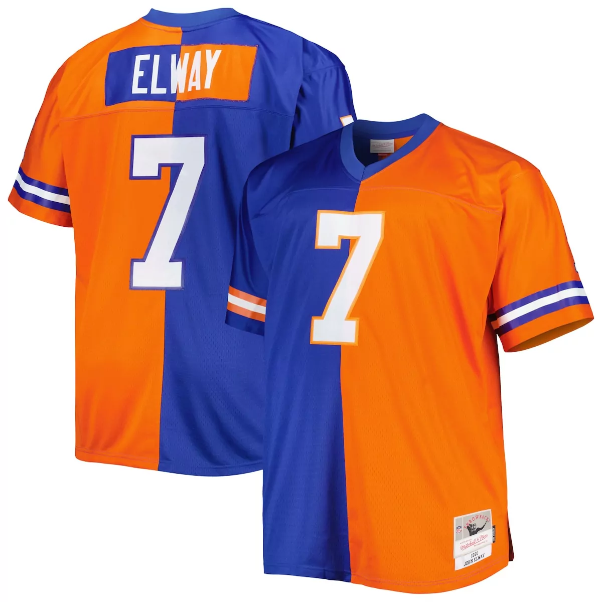 denver broncos john elway royal orange big tall split legacy retired player jersey