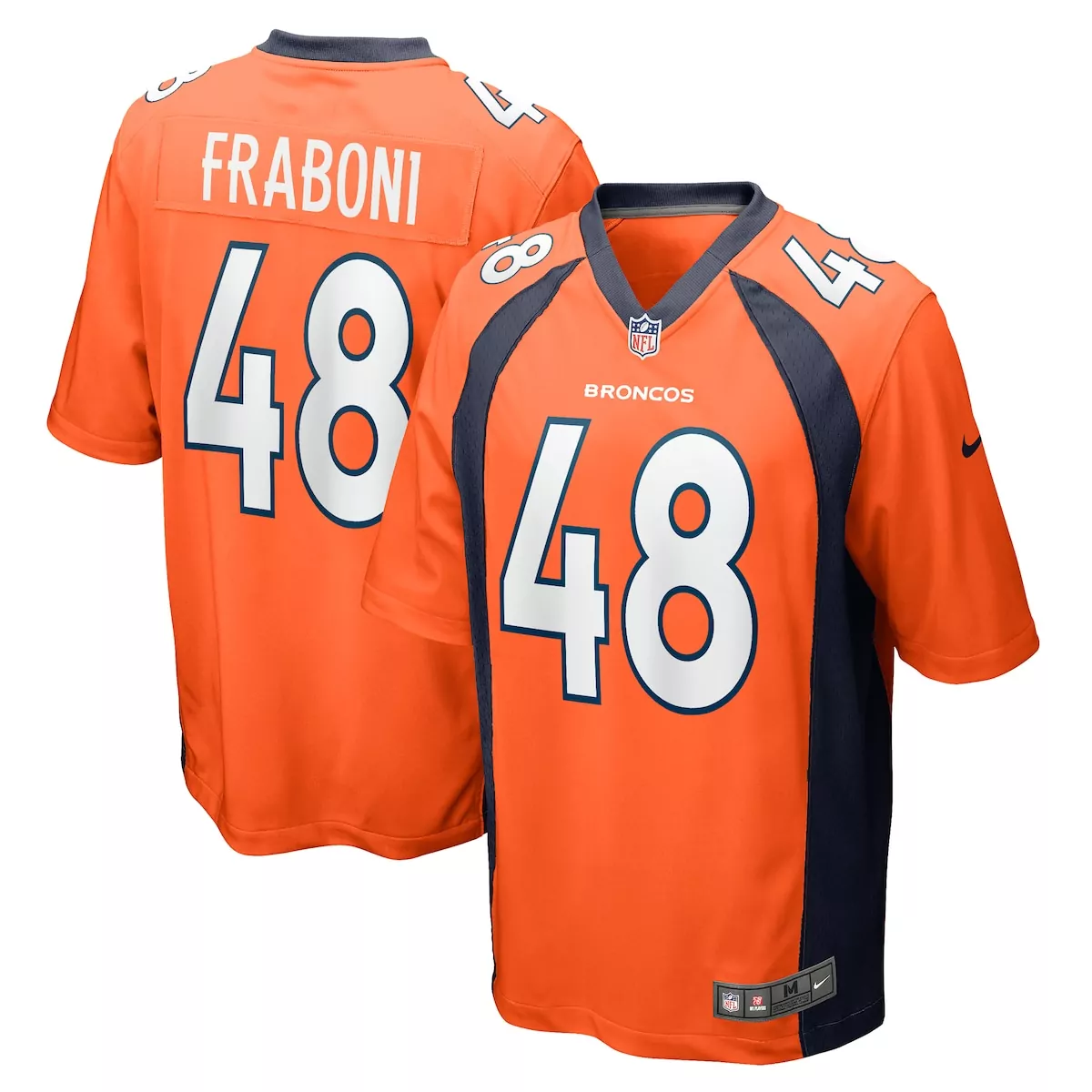 denver broncos mitchell fraboni orange team game jersey i