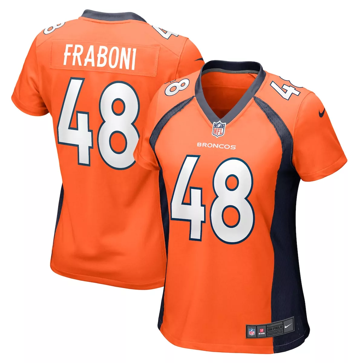 denver broncos mitchell fraboni orange team game jersey i