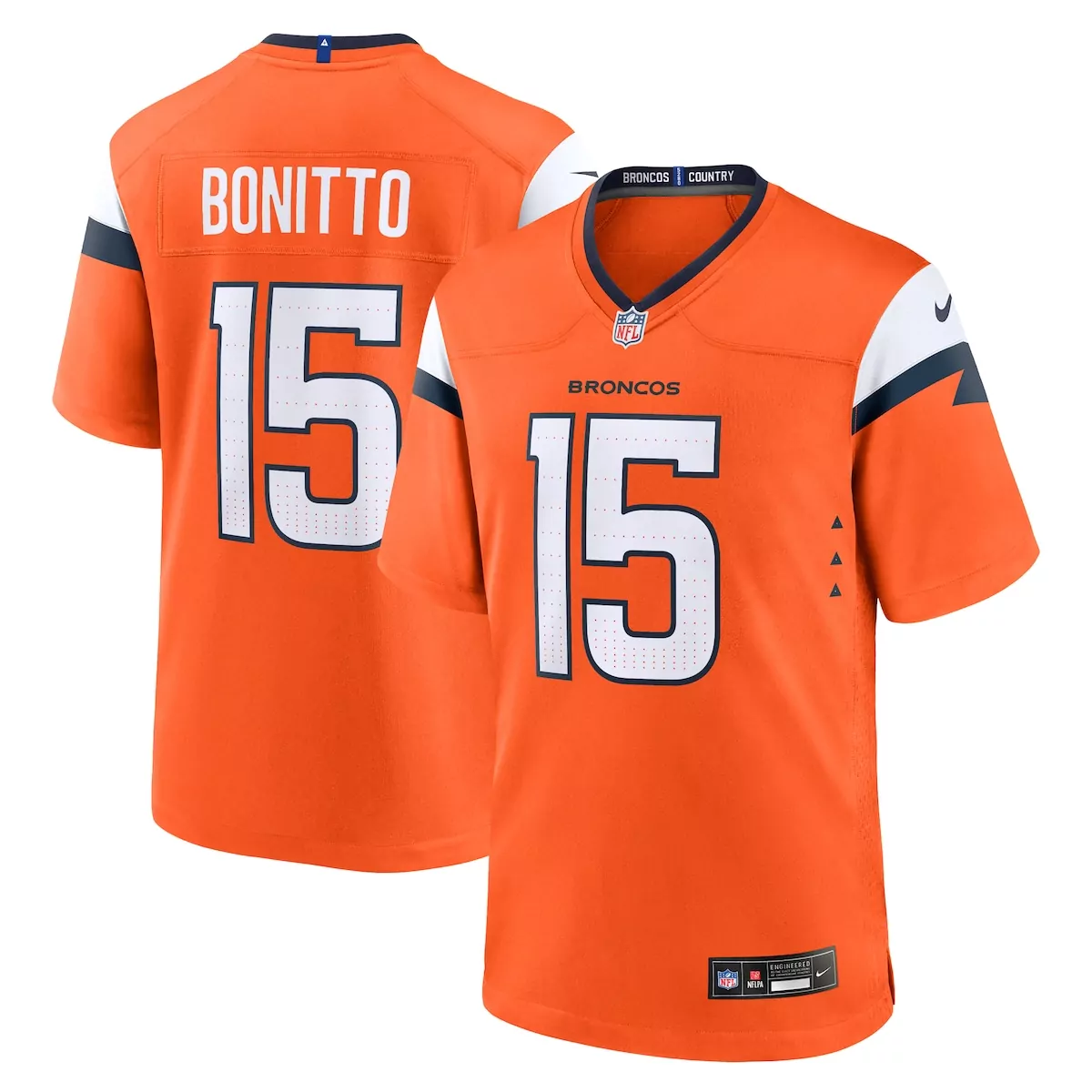denver broncos nik bonitto orange team game jersey lpd