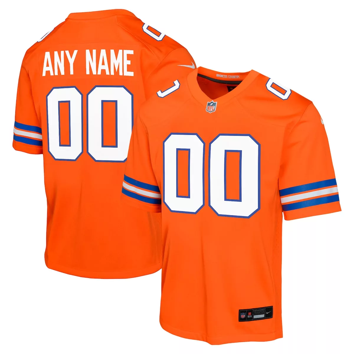 denver broncos orange alternate custom game jersey lku