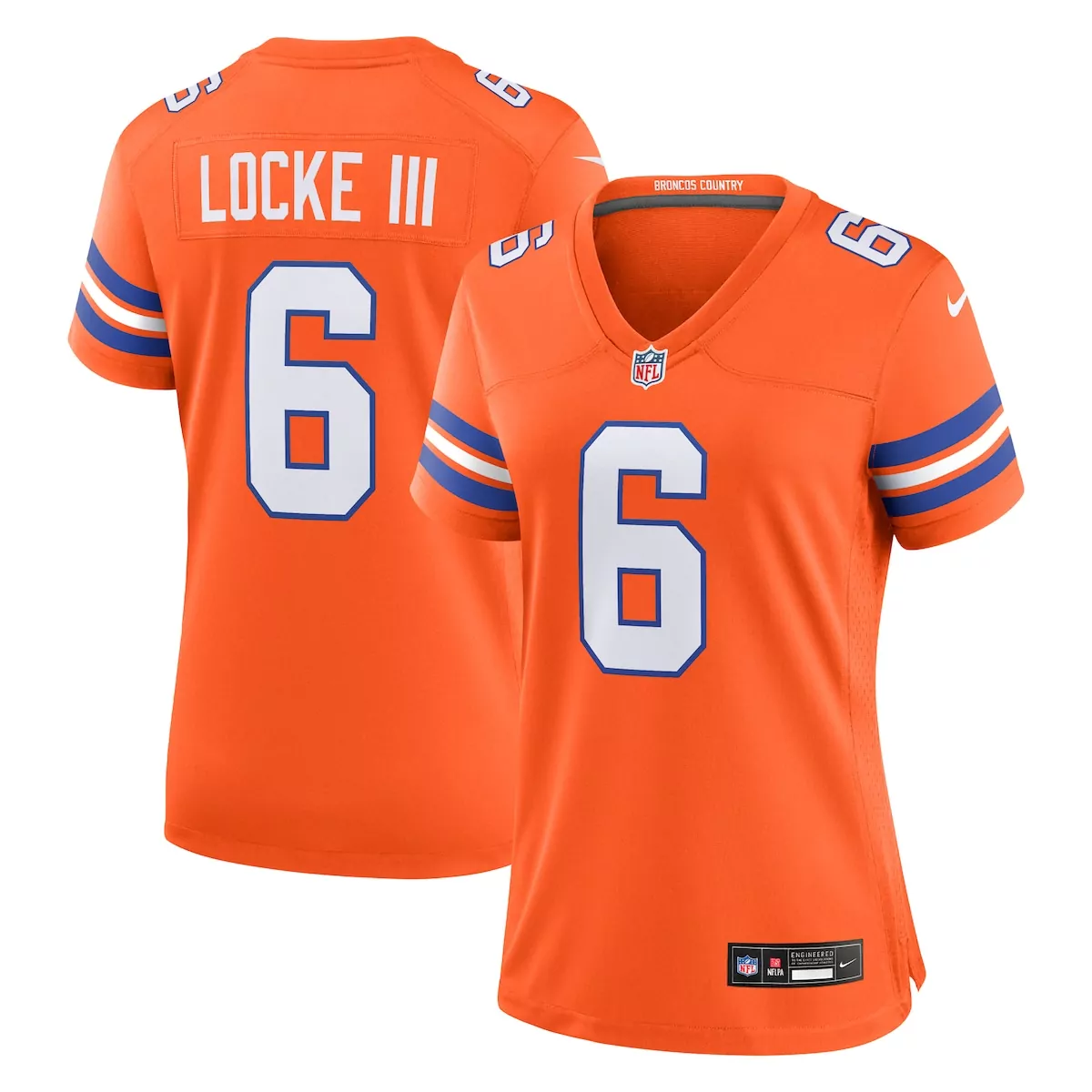 denver broncos p j locke orange team game jersey y49