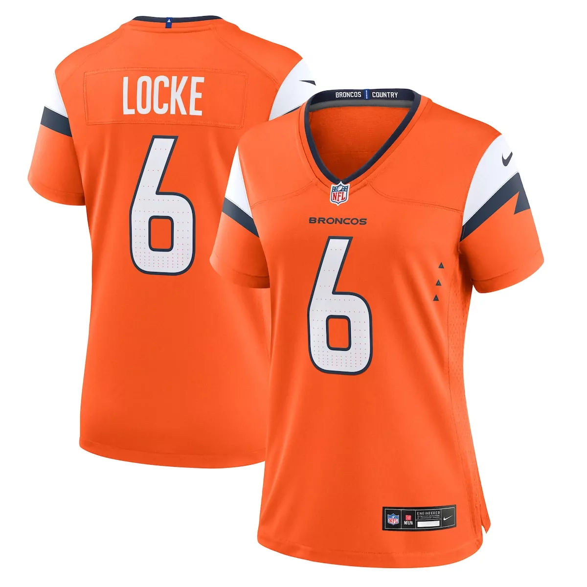 denver broncos p j locke orange team game jersey y49