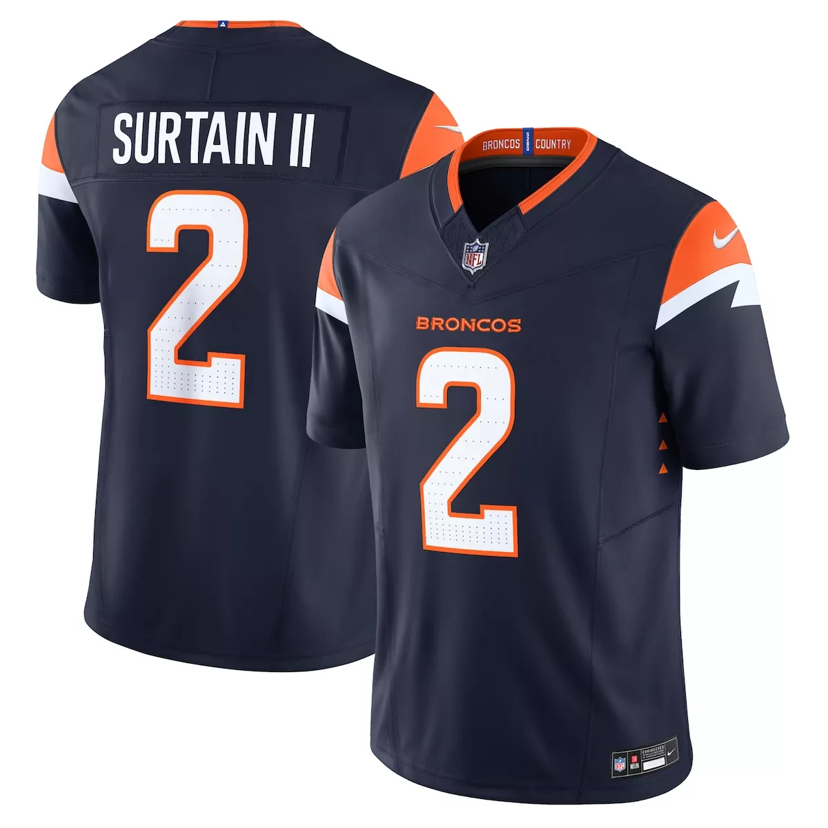 denver broncos patrick surtain ii navy mile high collection vapor f u s e limited jersey