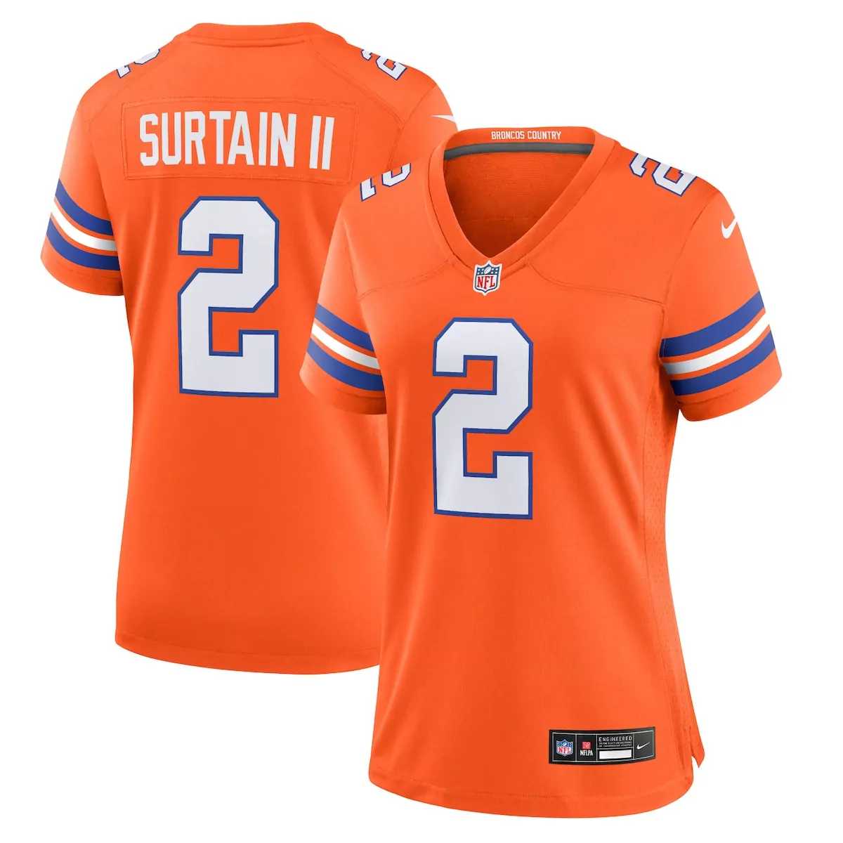 denver broncos patrick surtain ii orange mile high collection 1977 throwback player game jersey 9l3