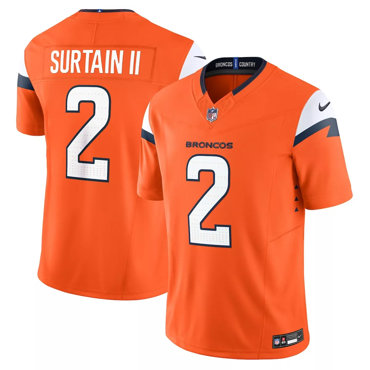 denver broncos patrick surtain ii orange mile high collection 1977 throwback player game jersey 9l3