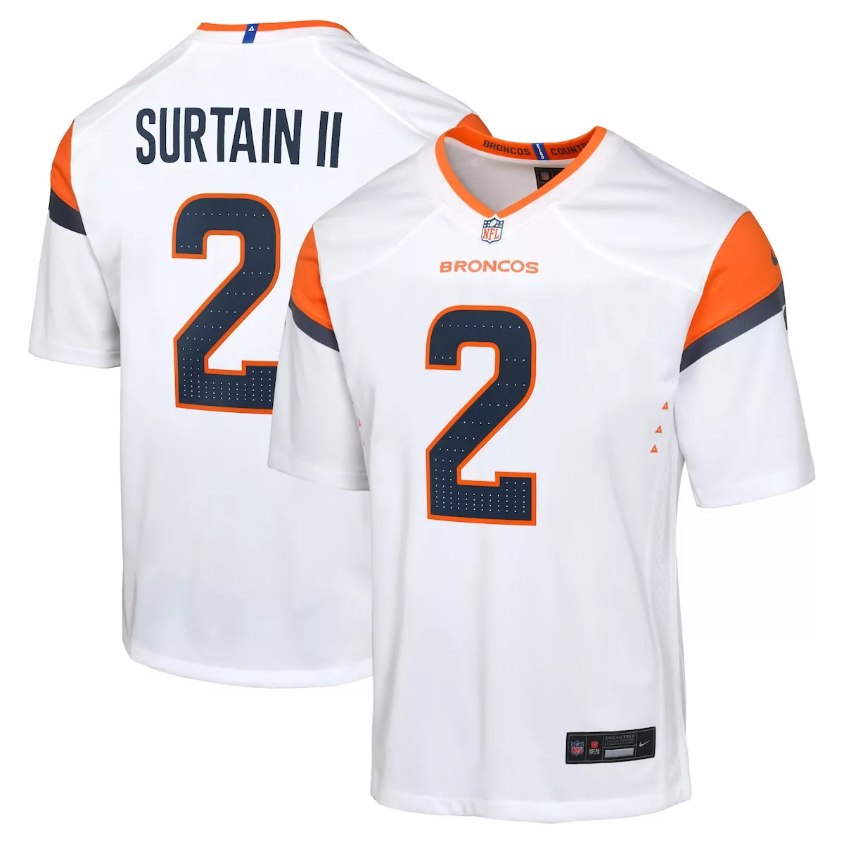 denver broncos patrick surtain ii white game jersey