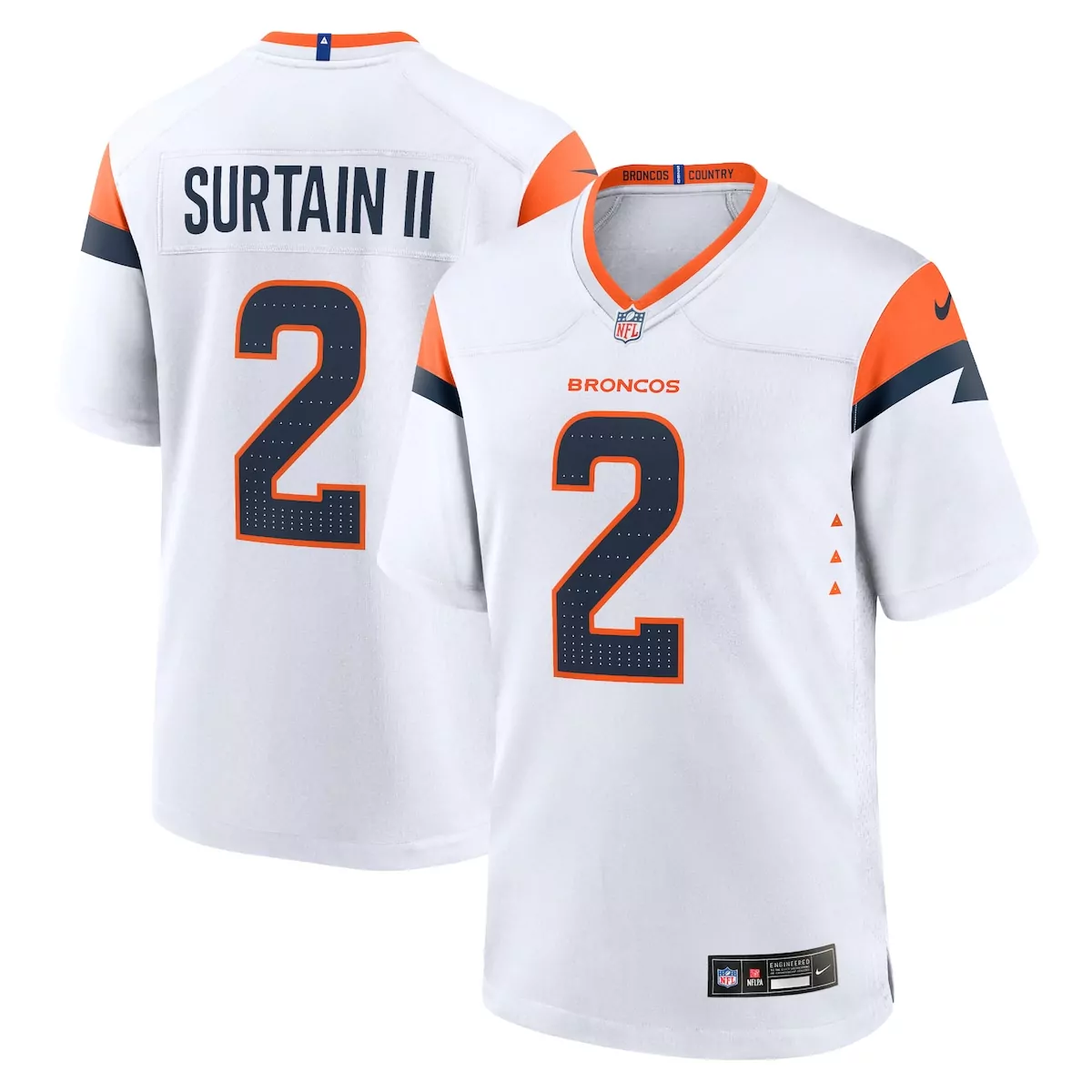 denver broncos patrick surtain ii white game jersey