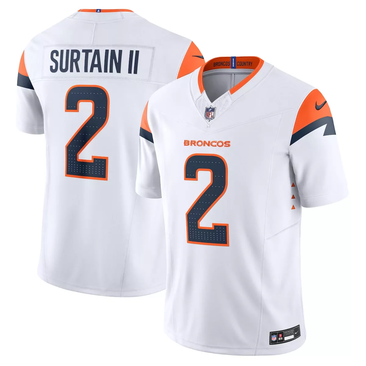 denver broncos patrick surtain ii white game jersey