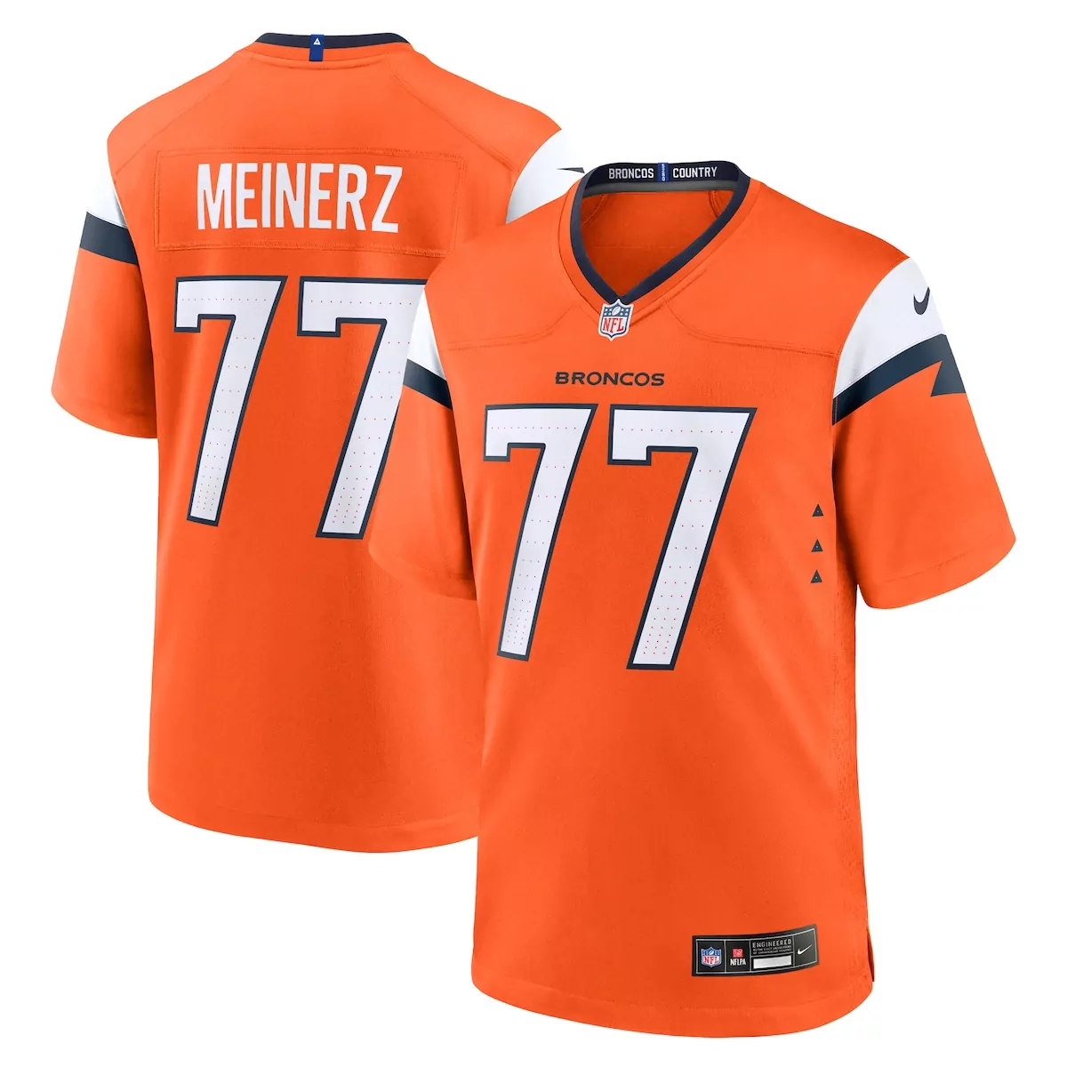denver broncos quinn meinerz orange team game jersey hgz