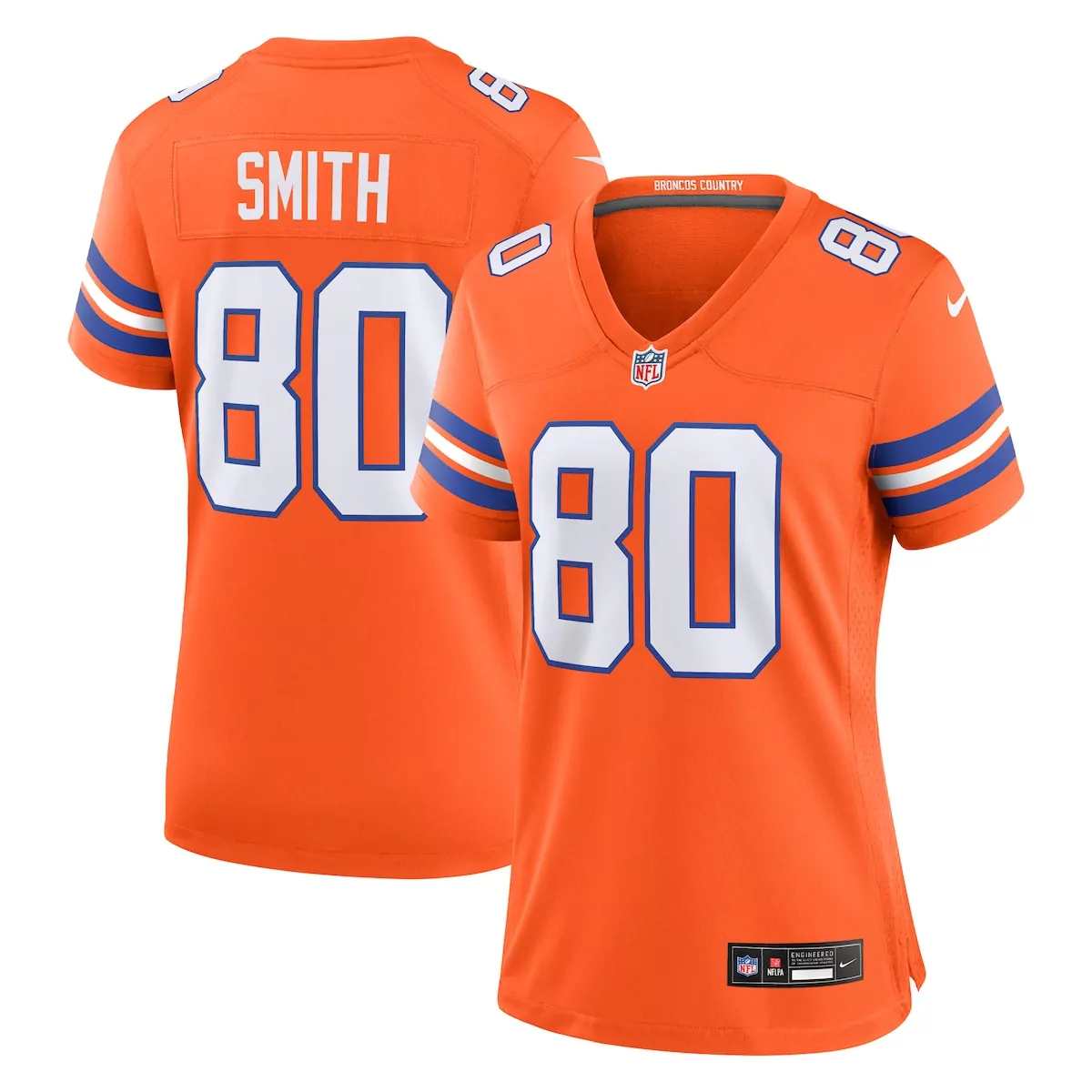denver broncos rod smith orange mile high collection 1977 throwback retired player game jersey