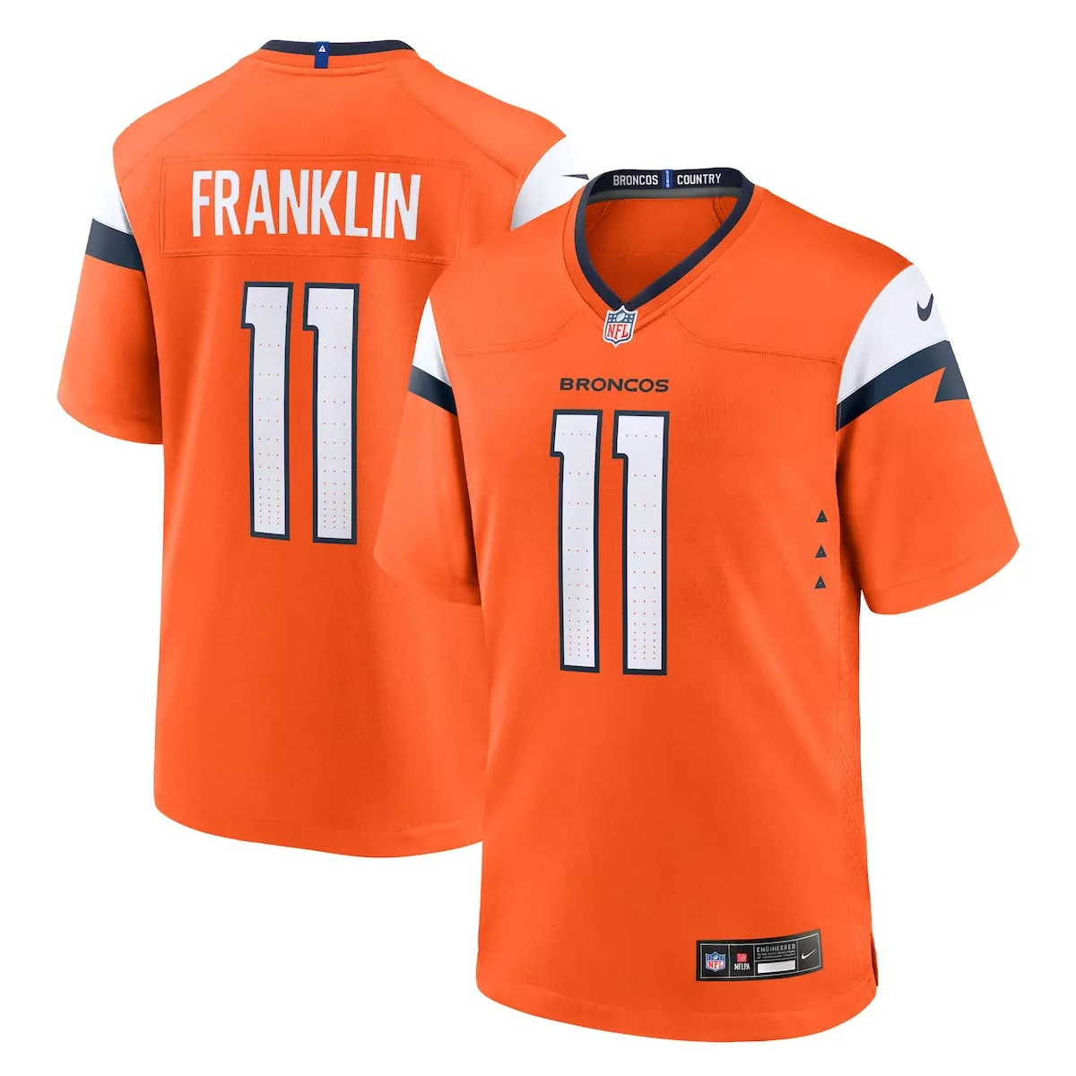 denver broncos troy franklin orange team game jersey 4w2