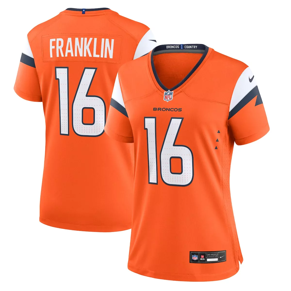 denver broncos troy franklin orange team game jersey 4w2
