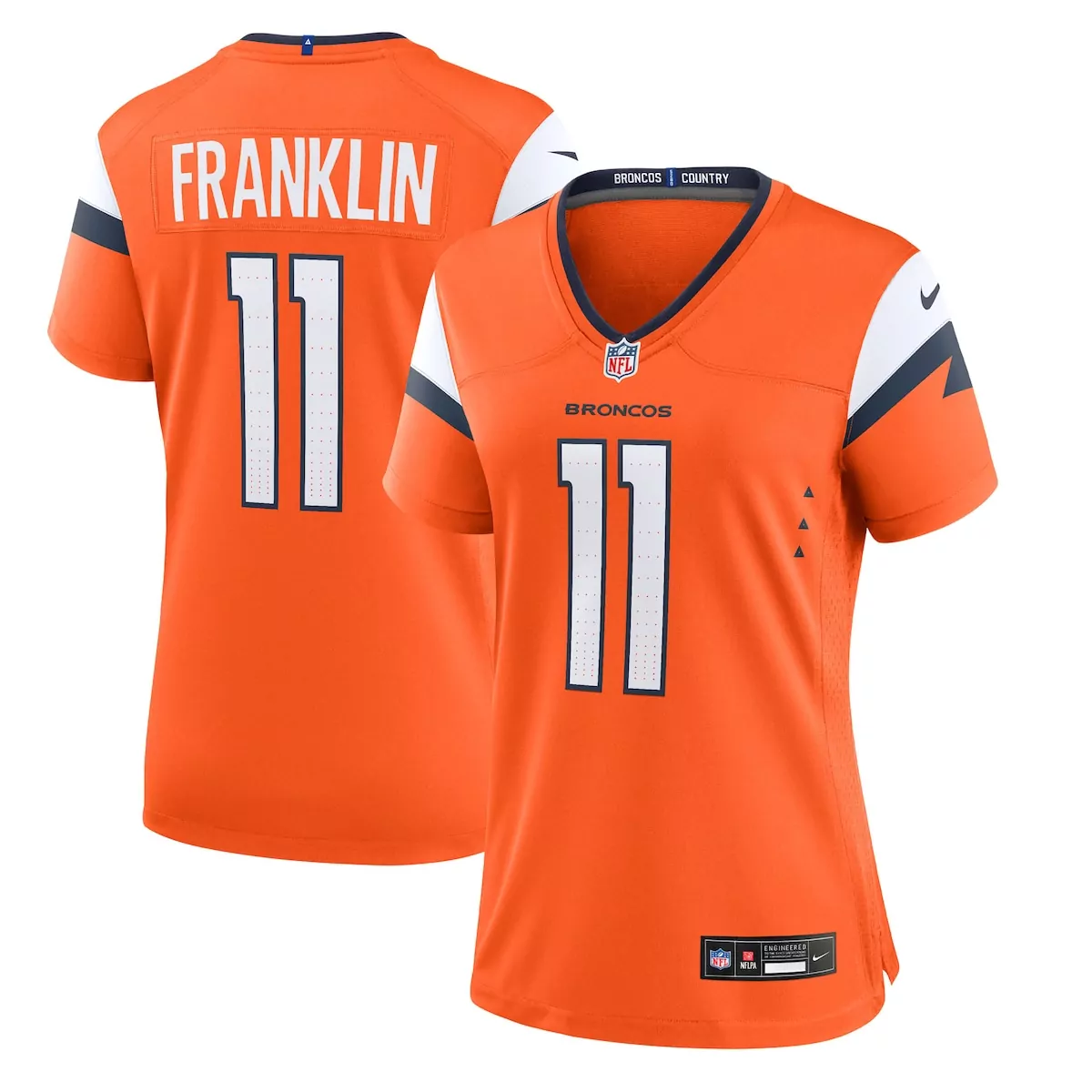 denver broncos troy franklin orange team game jersey 4w2