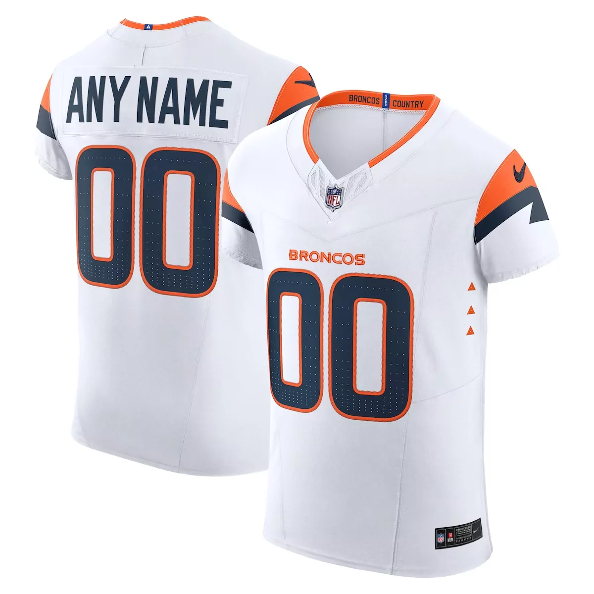 denver broncos white vapor f u s e elite custom jersey