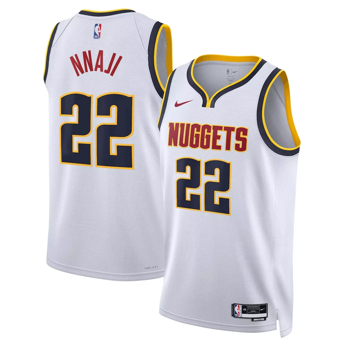 denver nuggets association edition jersey white zeke nnaji unisex