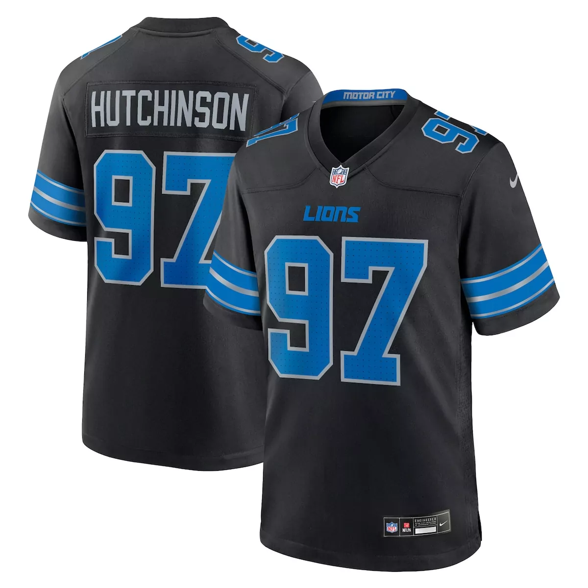 detroit lions aidan hutchinson black 2nd alternate game jersey dzv