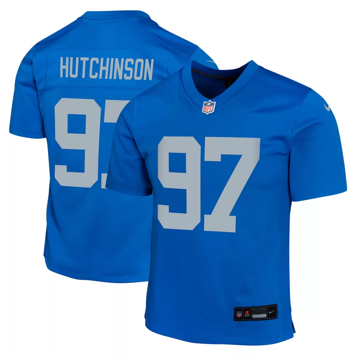 detroit lions aidan hutchinson blue alternate game jersey hsc