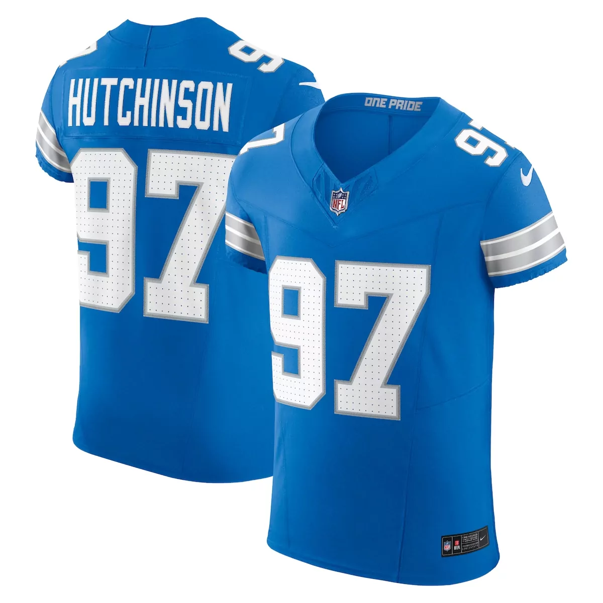detroit lions aidan hutchinson blue vapor f u s e elite jersey