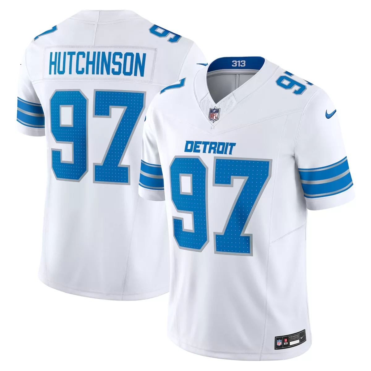 detroit lions aidan hutchinson white vapor f u s e limited jersey