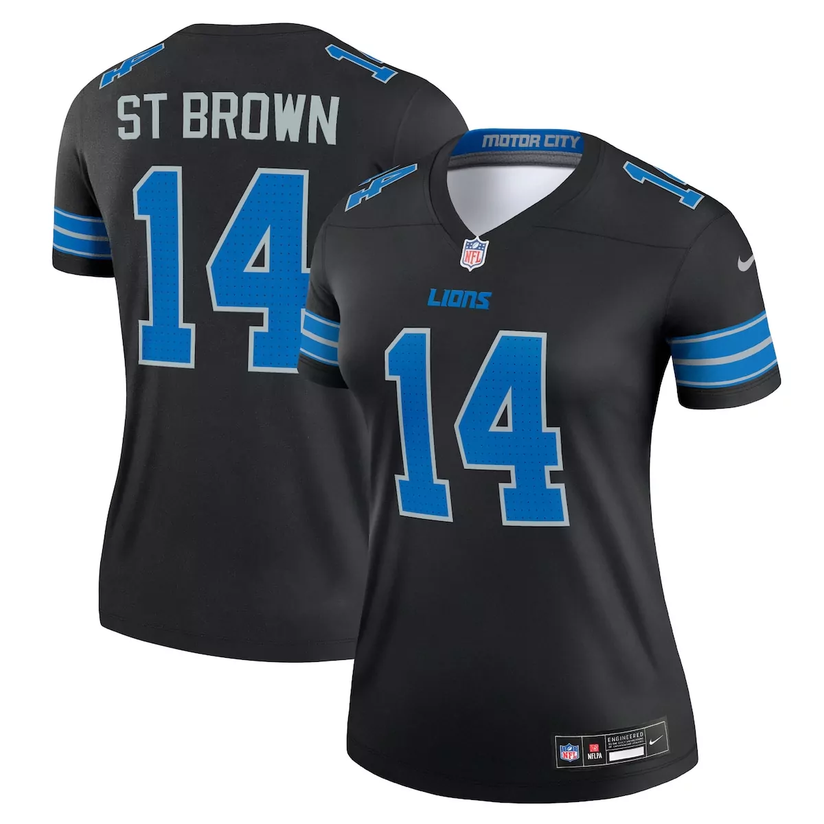 detroit lions amon ra st brown black alternate legend player performance top