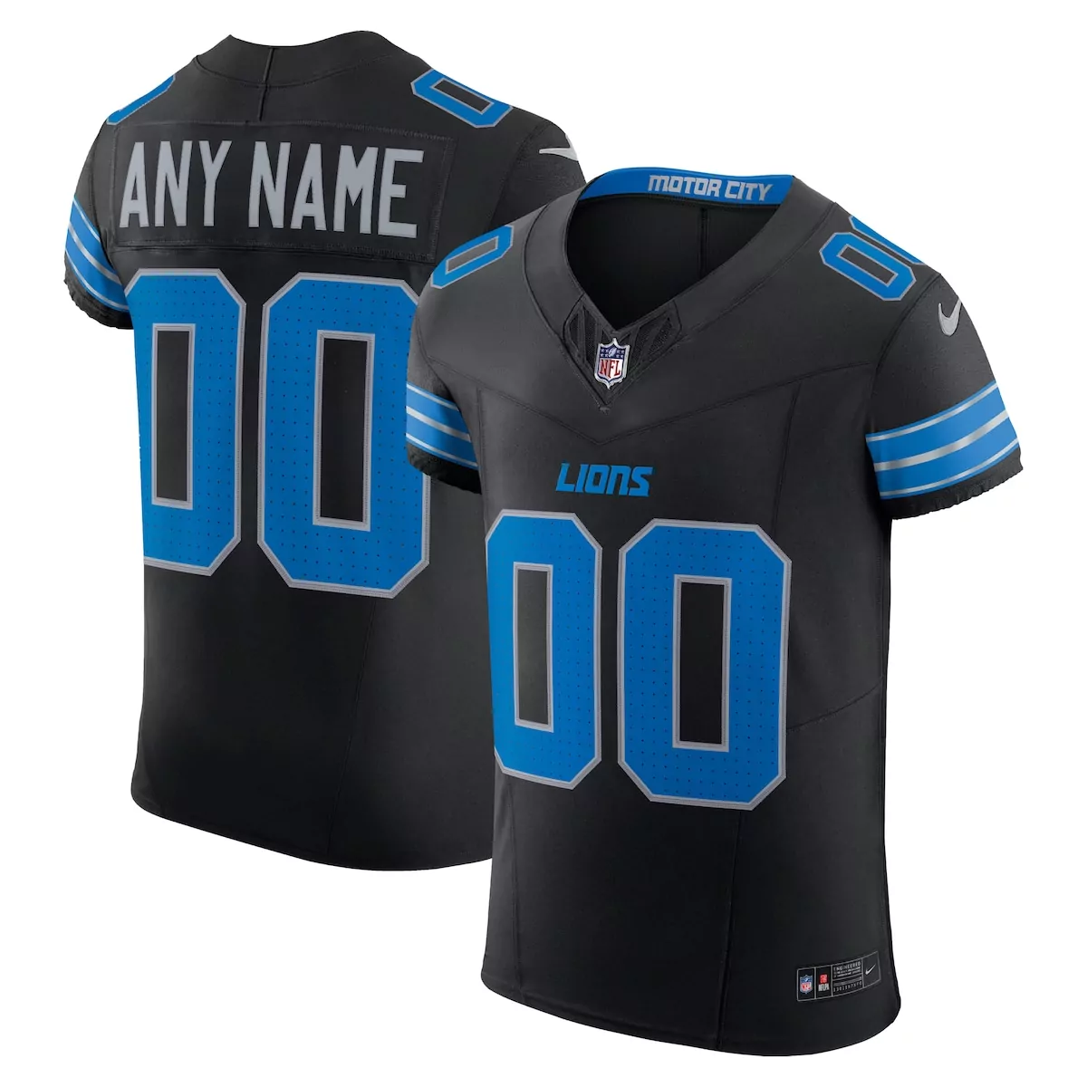 detroit lions black alternate vapor f u s e elite custom jersey