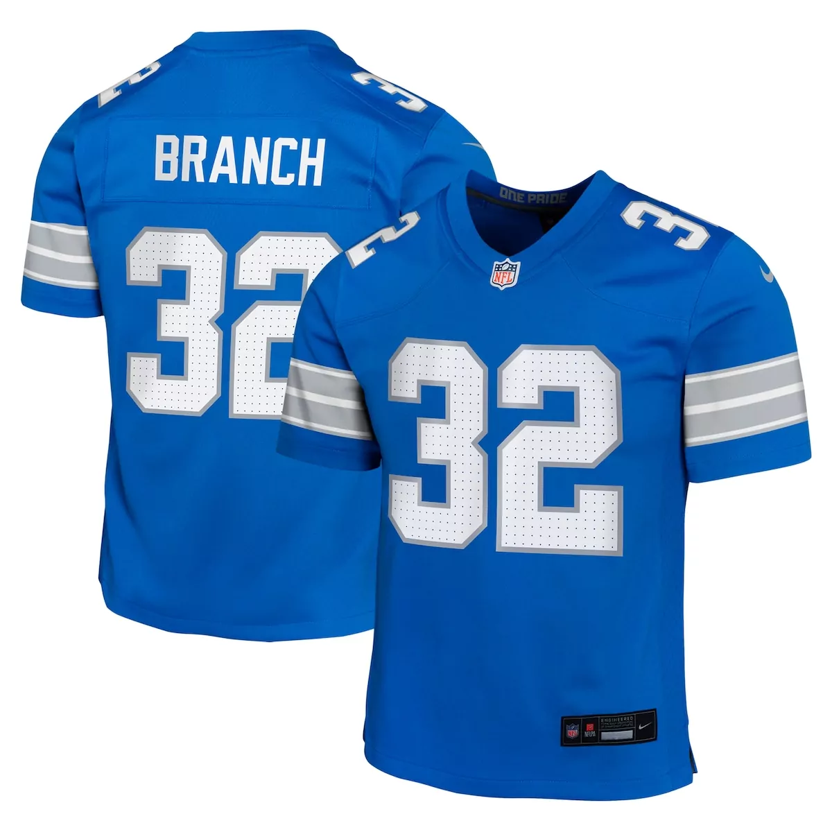 detroit lions brian branch blue game jersey xf