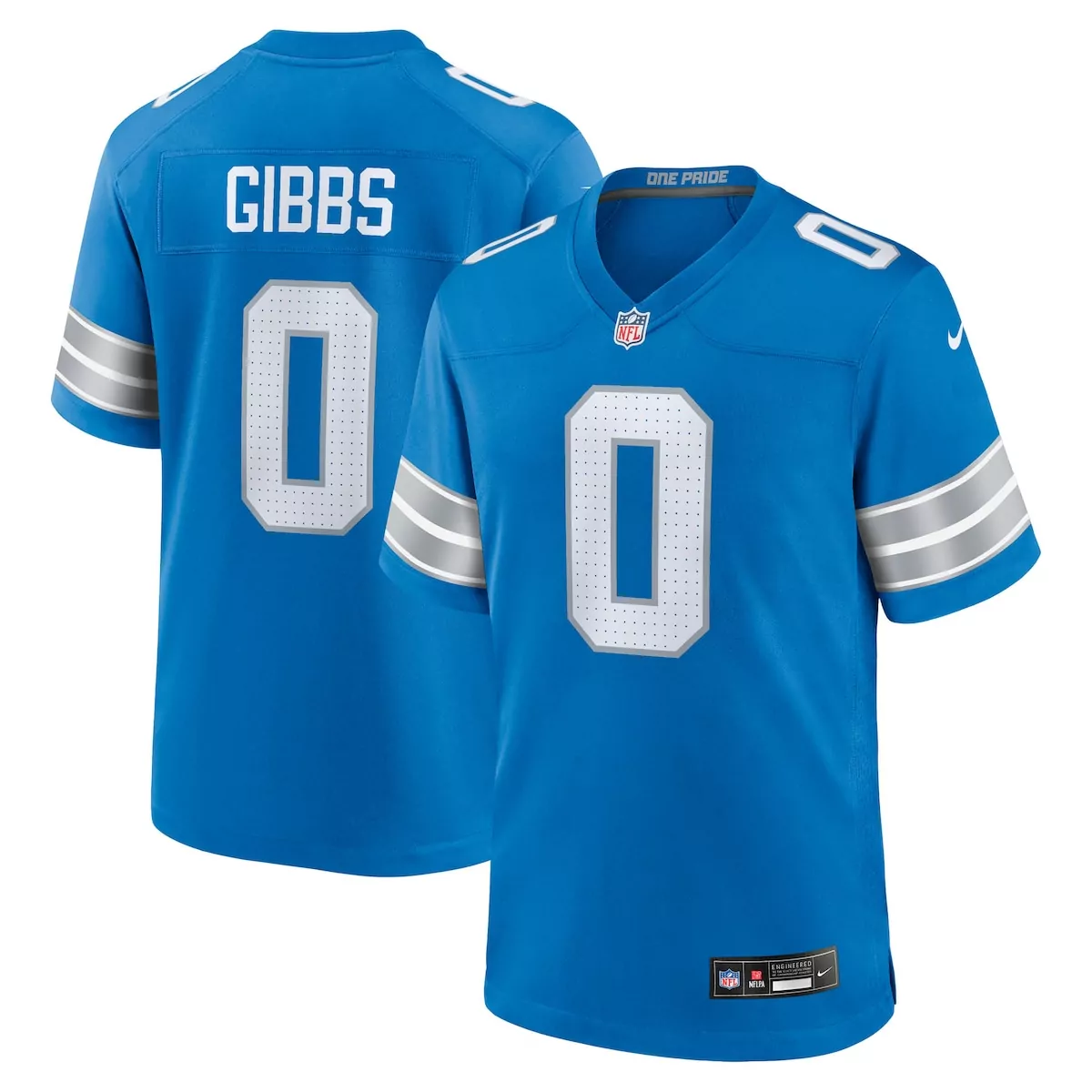 detroit lions jahmyr gibbs blue game jersey lmr