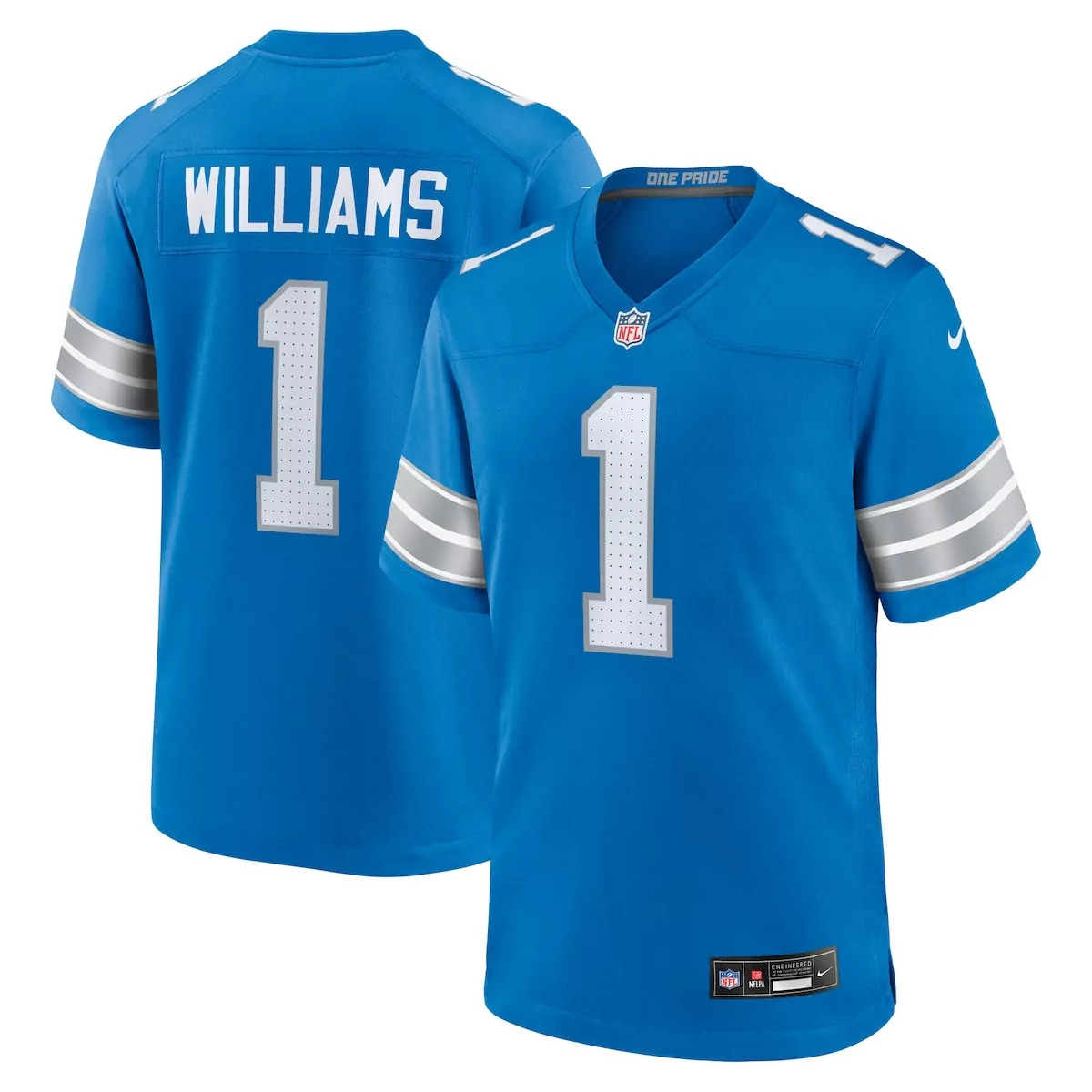 detroit lions jameson williams blue alternate game jersey
