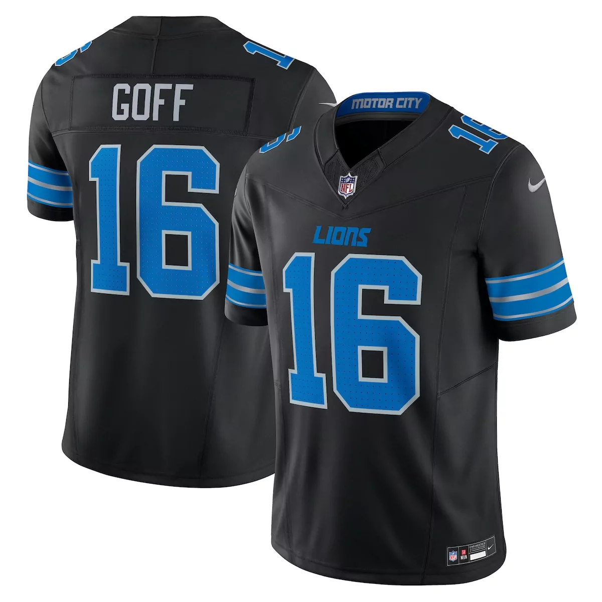 detroit lions jared goff black game jersey pt6