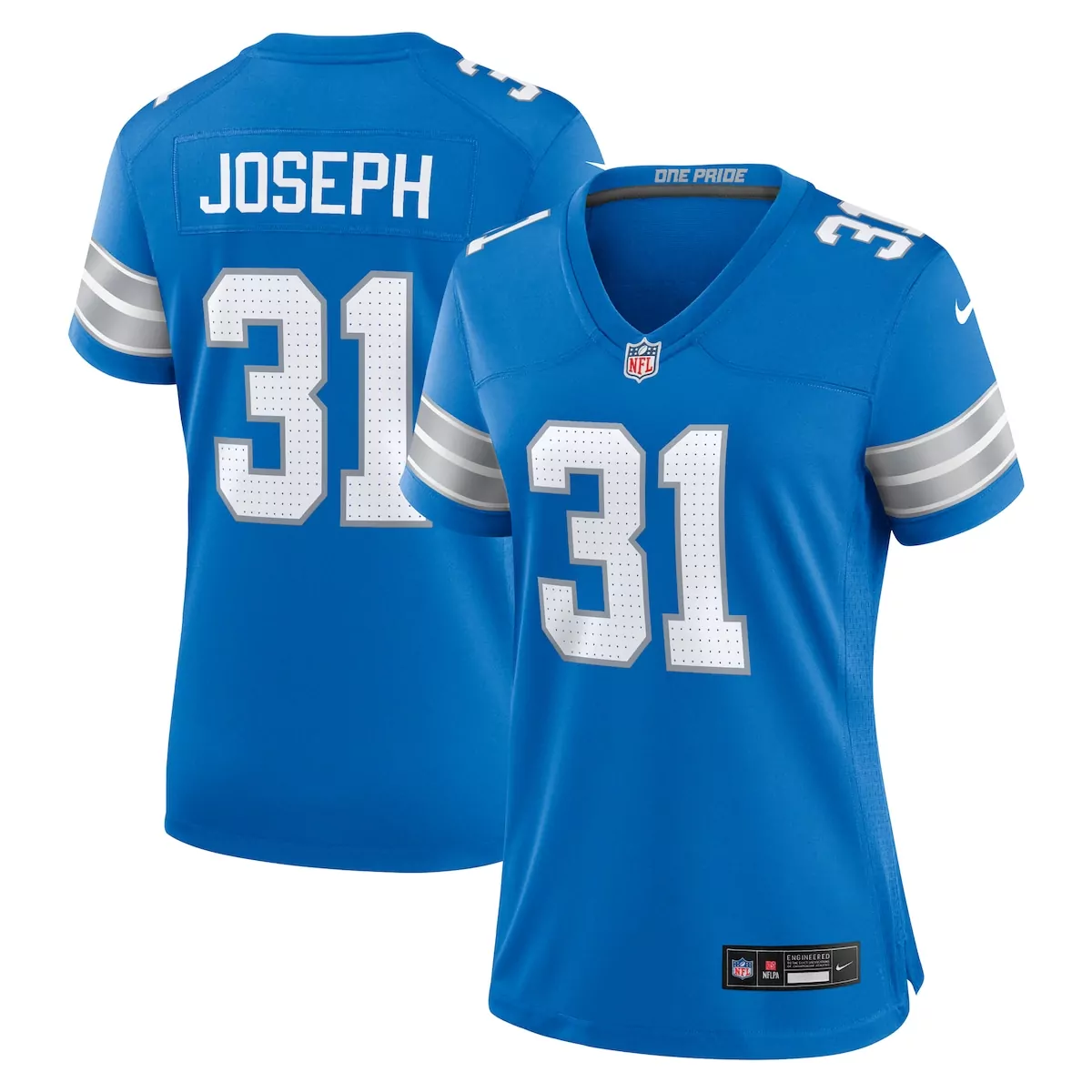 detroit lions kerby joseph blue team game jersey