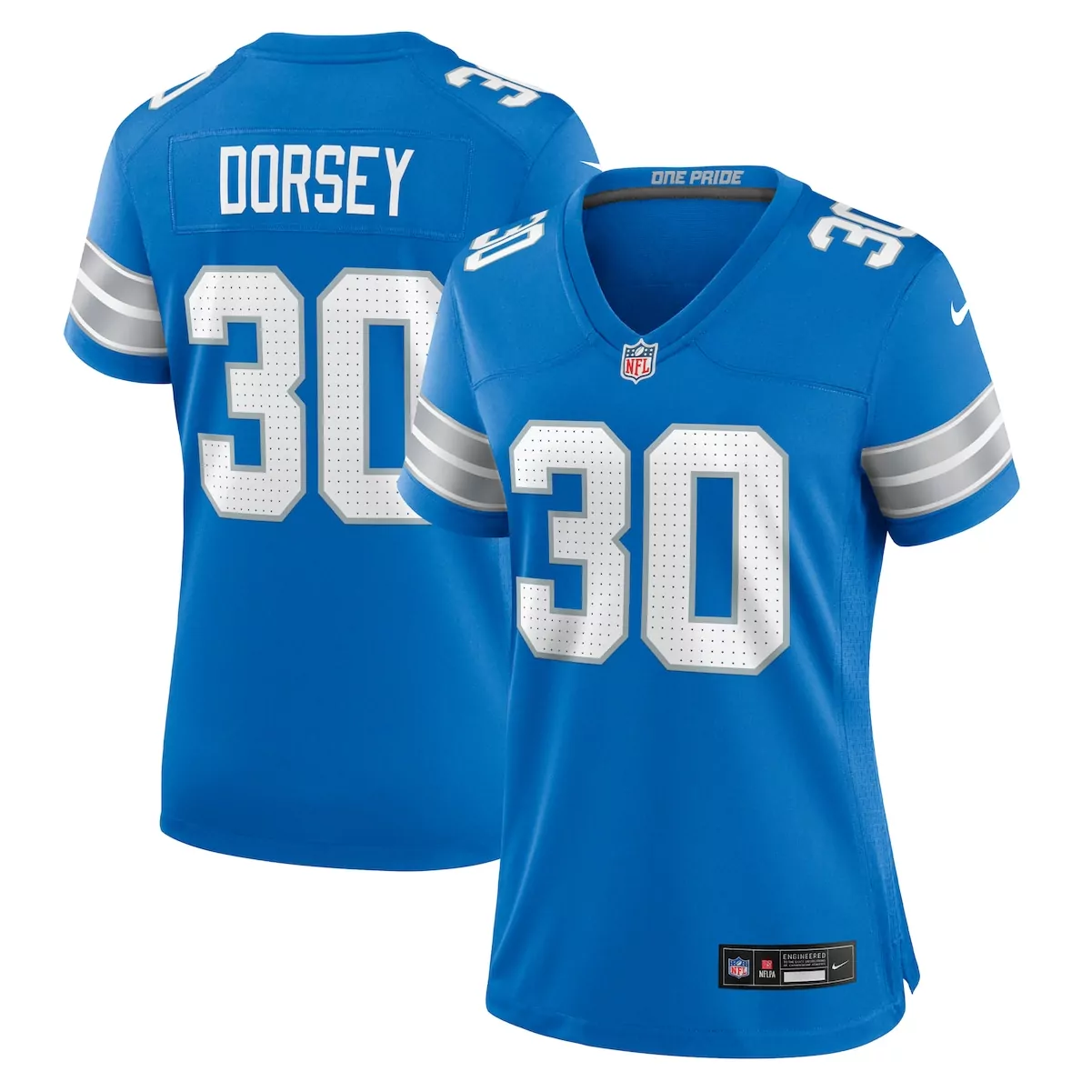 detroit lions kerby joseph blue team game jersey
