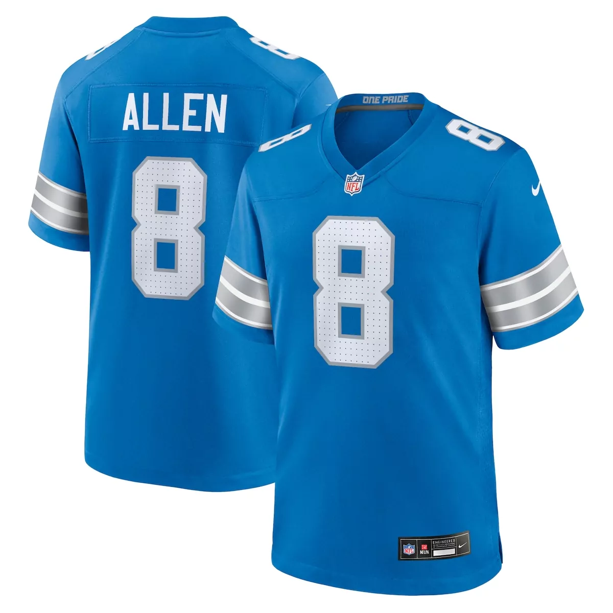detroit lions kyle allen blue team game jersey w21