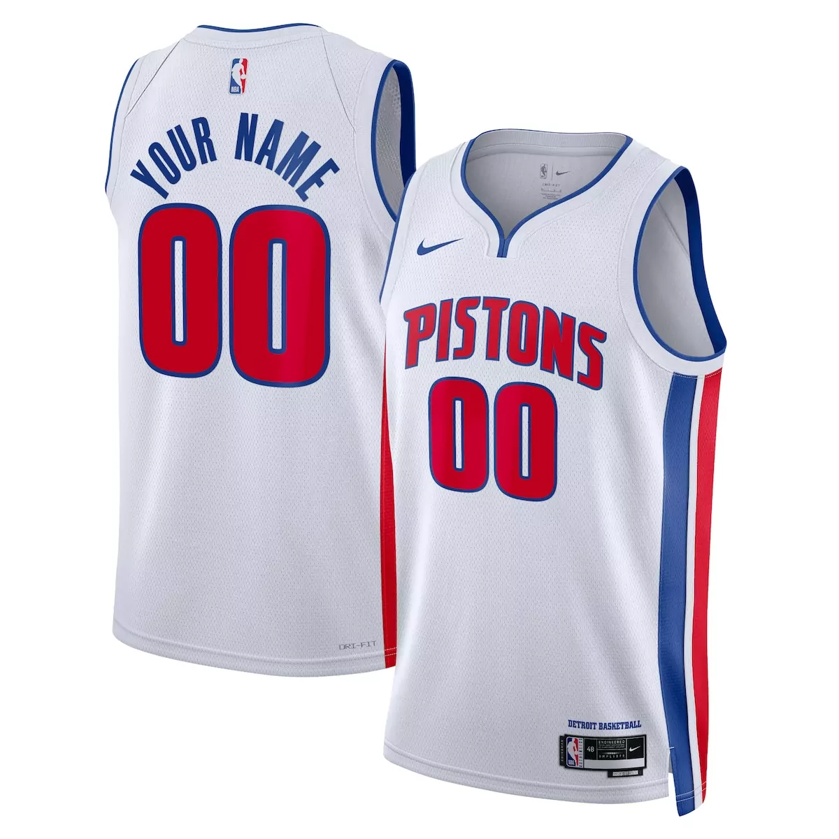 detroit pistons association jersey custom unisex