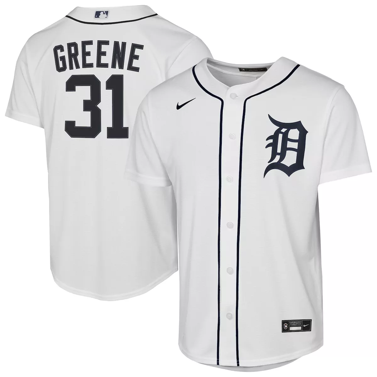 detroit tigers riley greene white home jersey