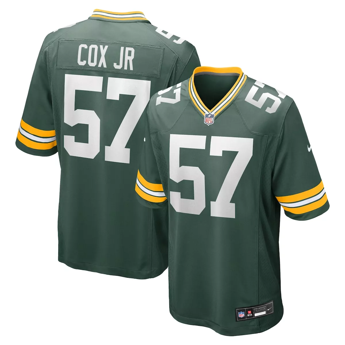 green bay packers brenton cox jr green game jersey