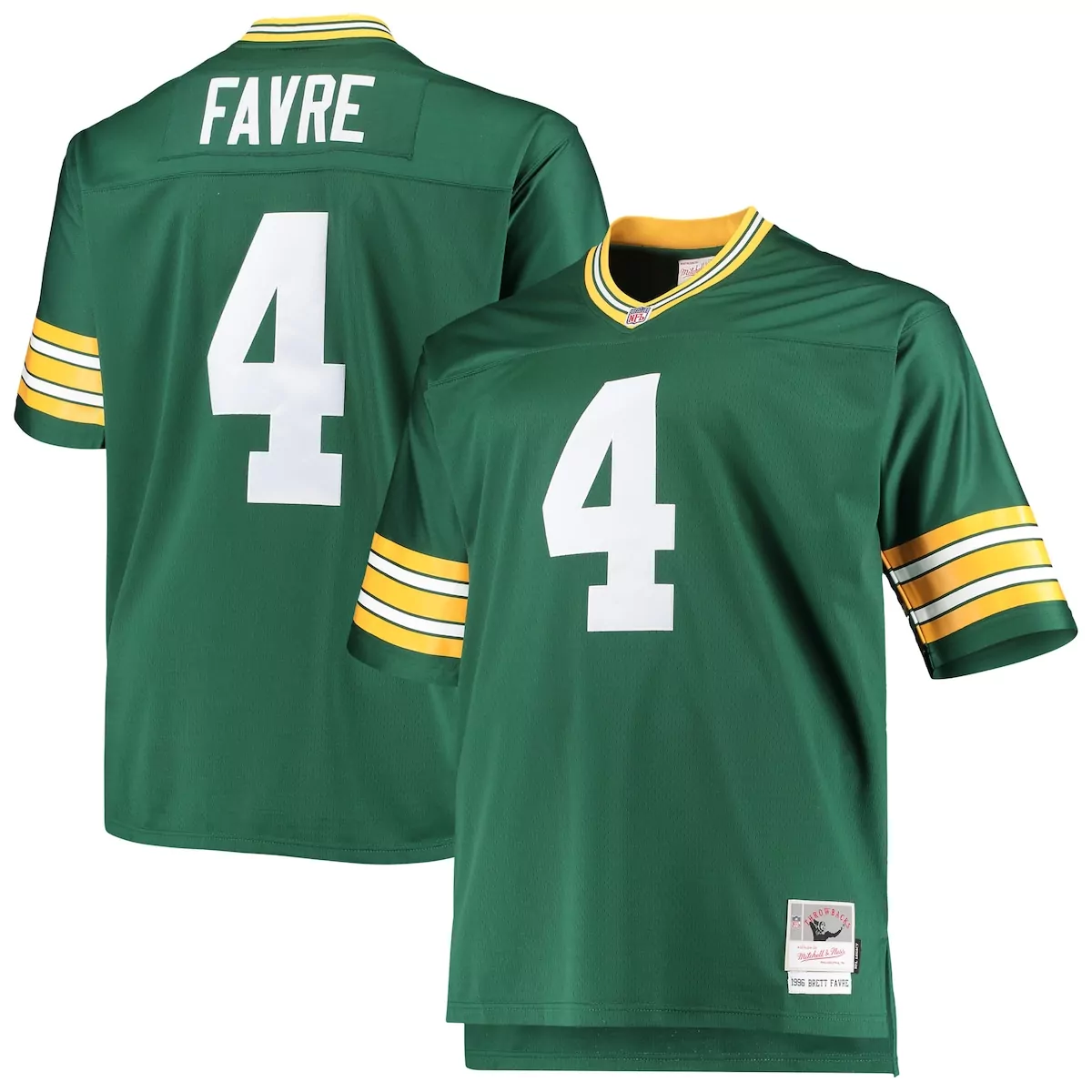 green bay packers brett favre green big tall 1996 retired player jersey nsm