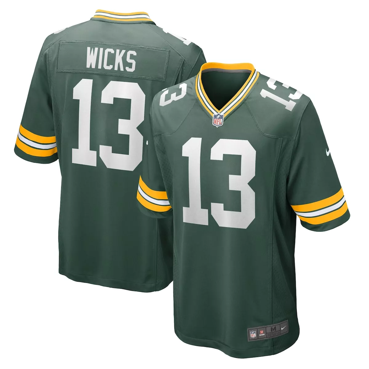 green bay packers dontayvion wicks green game jersey ra0