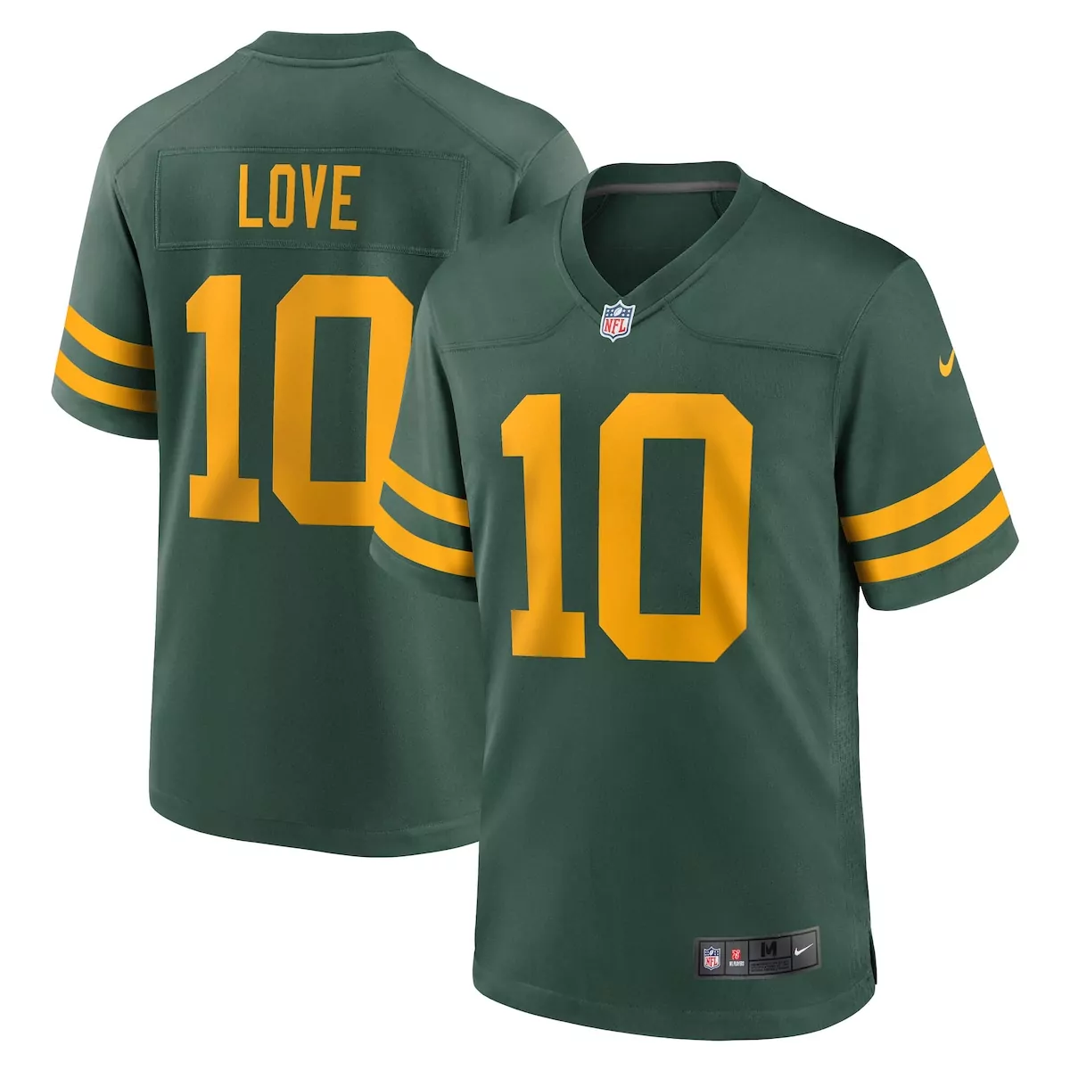green bay packers jordan love green alternate game jersey