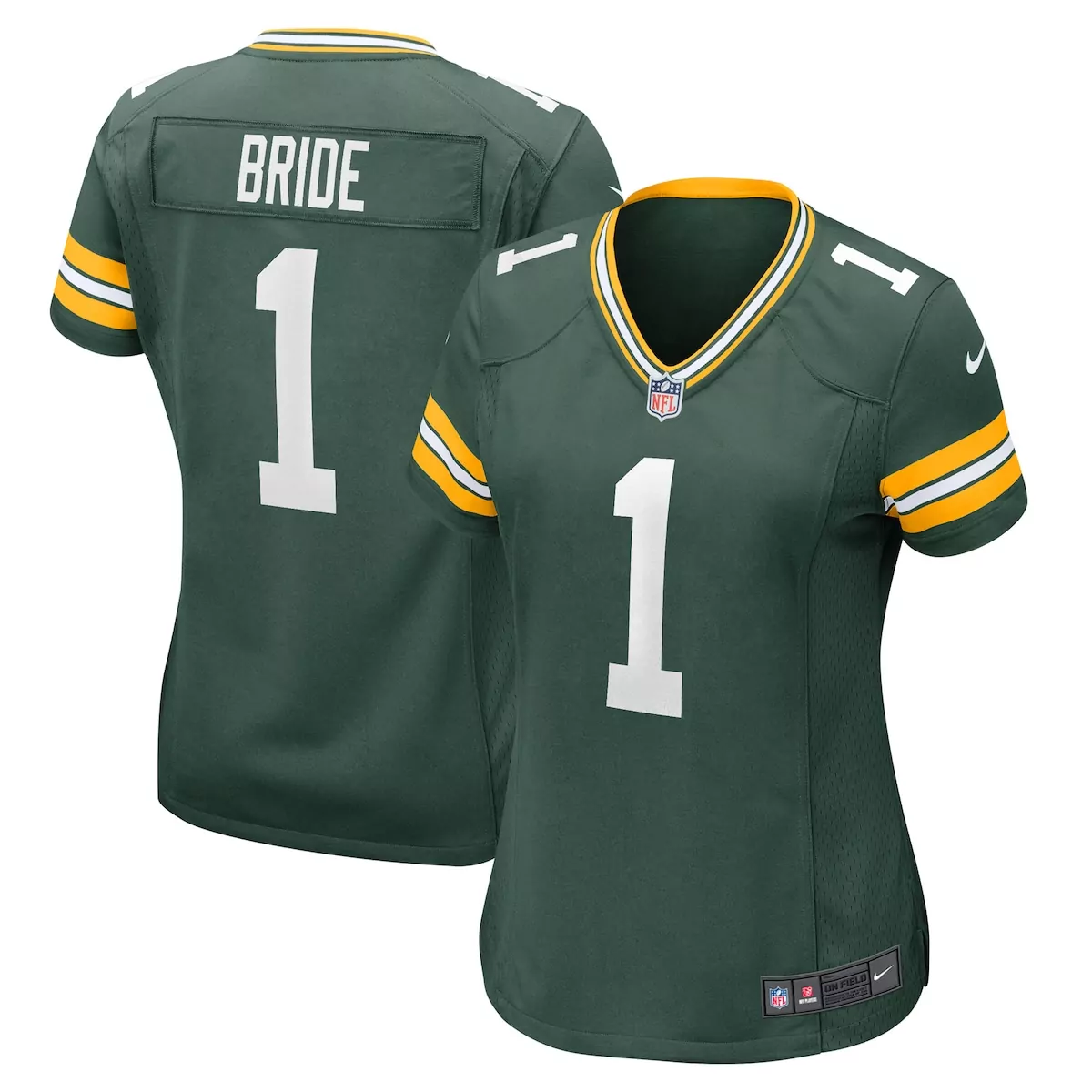 green bay packers number 1 bride green game jersey