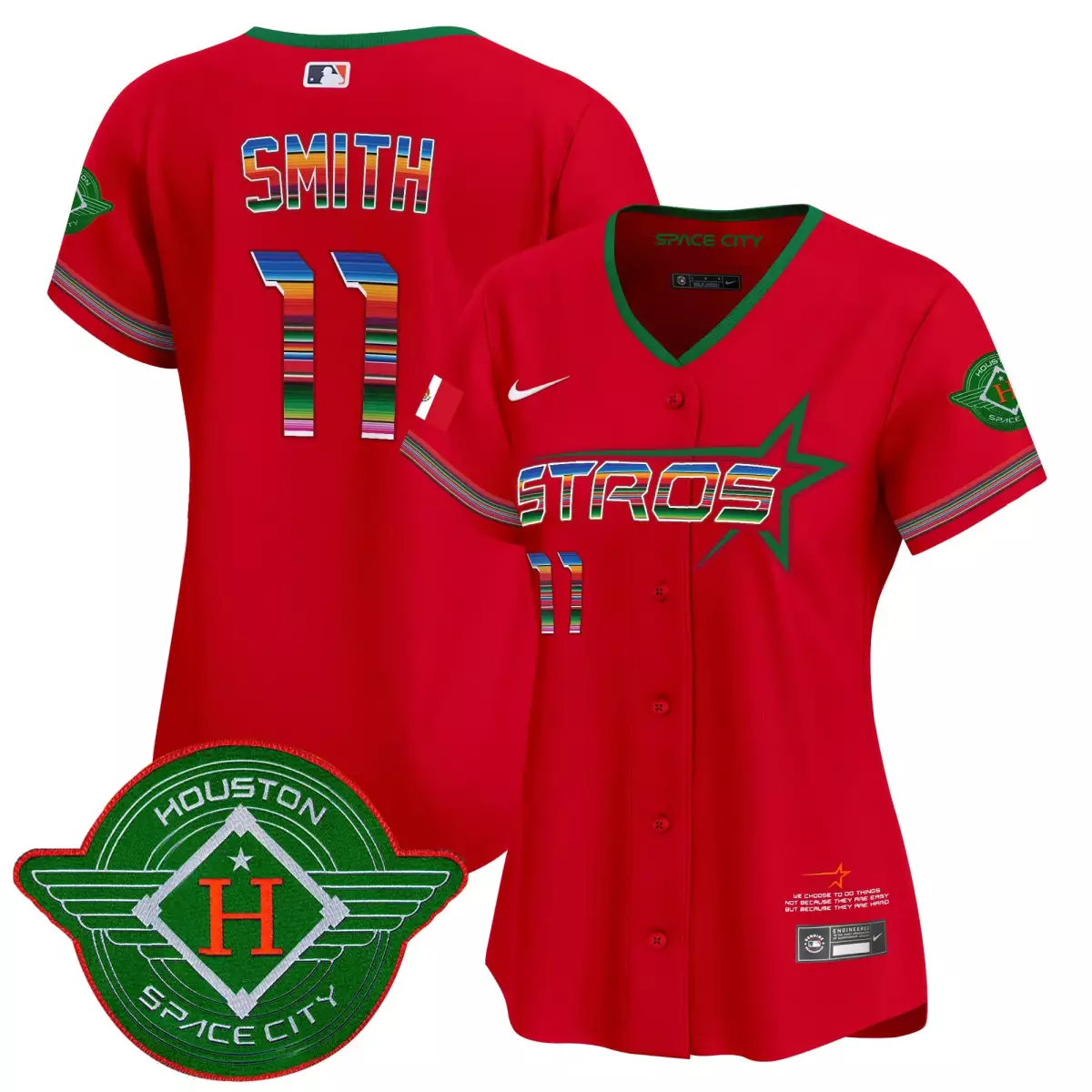 houston astros 11 smith red jersey 2025 city connect mexico vapor premier limited all stitched tj8