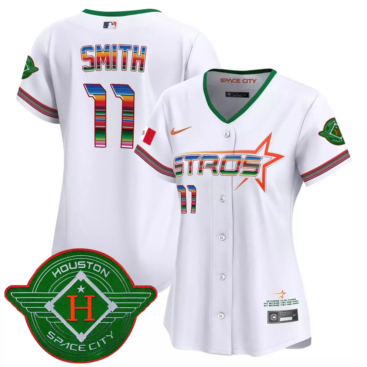 houston astros 11 smith white jersey 1999 throwback 35th astrodome patch vapor premier limited v3 all stitched