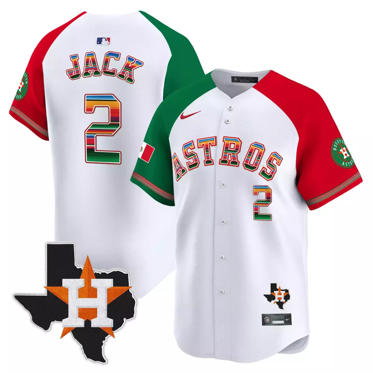 houston astros 2 jack mexico jersey mexico texas patch vapor premier limited all stitched sr5