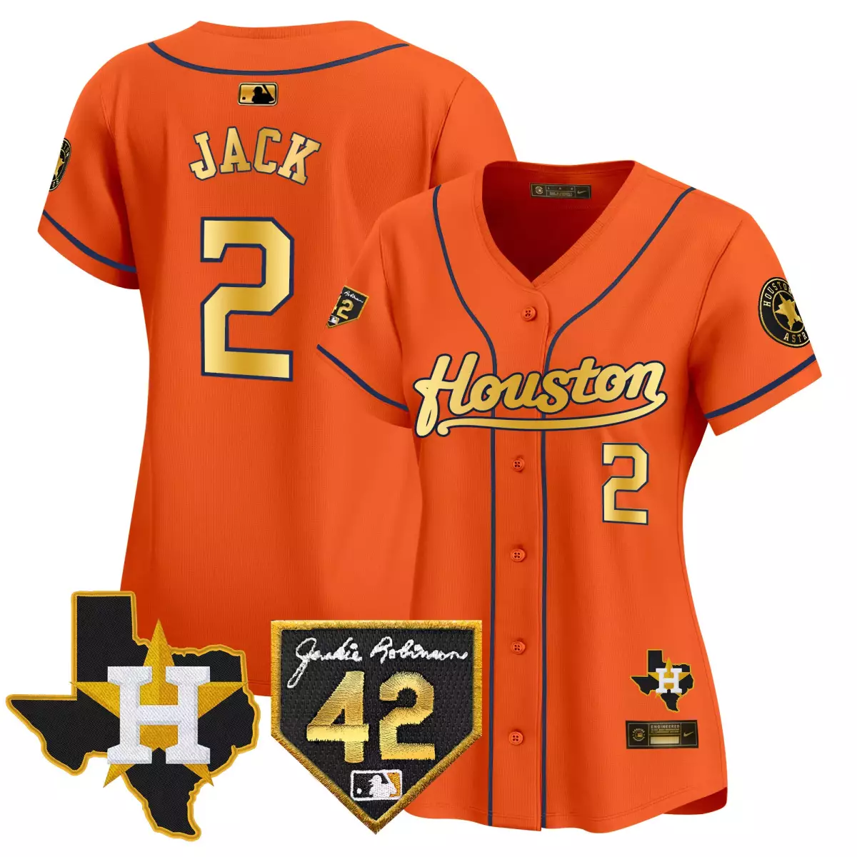 houston astros 2 jack orange jersey 2024 jackie robinson patch vapor premier limited all stitched lq1