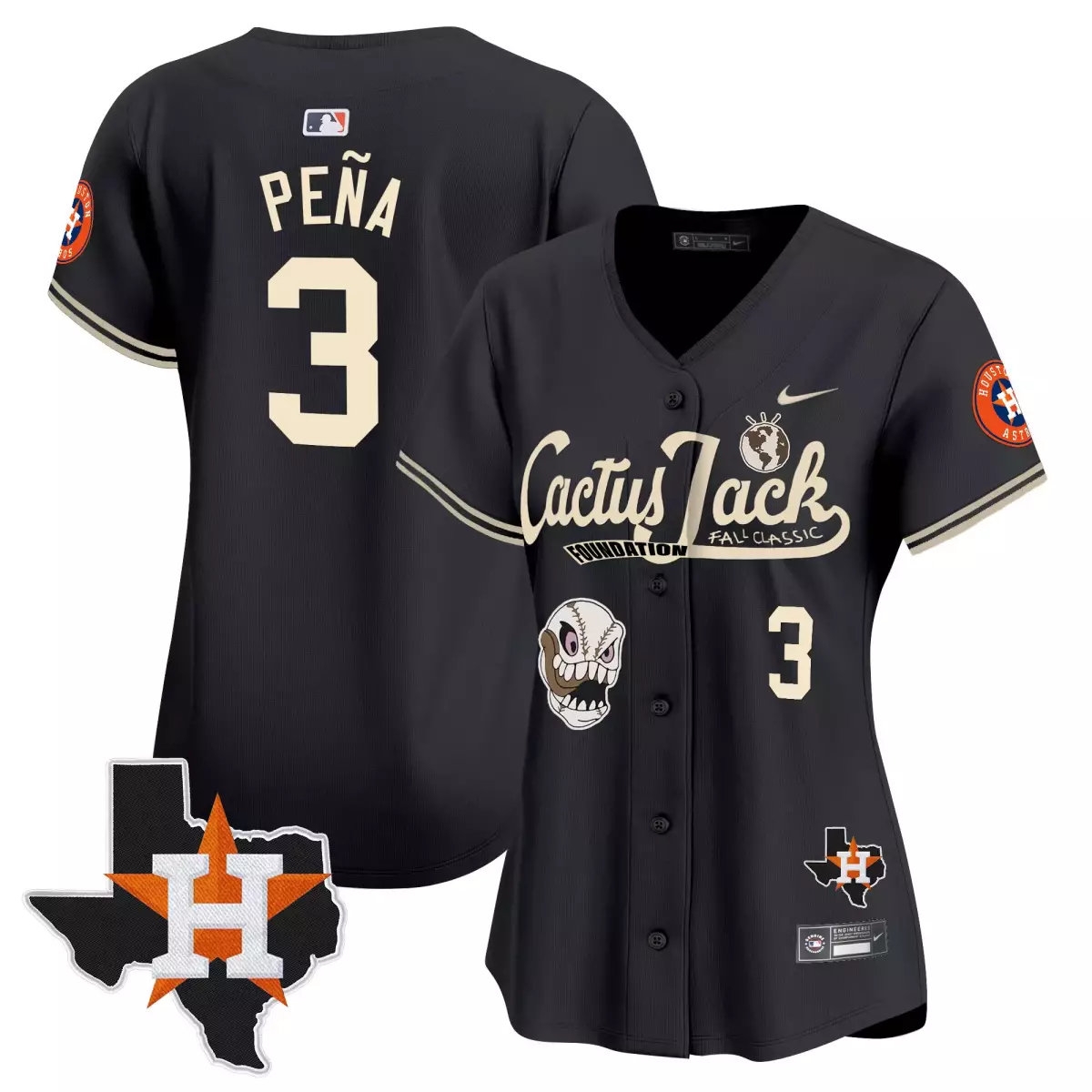 houston astros 3 pena black jersey cactus jack patch vapor premier limited v8 stitched a1d