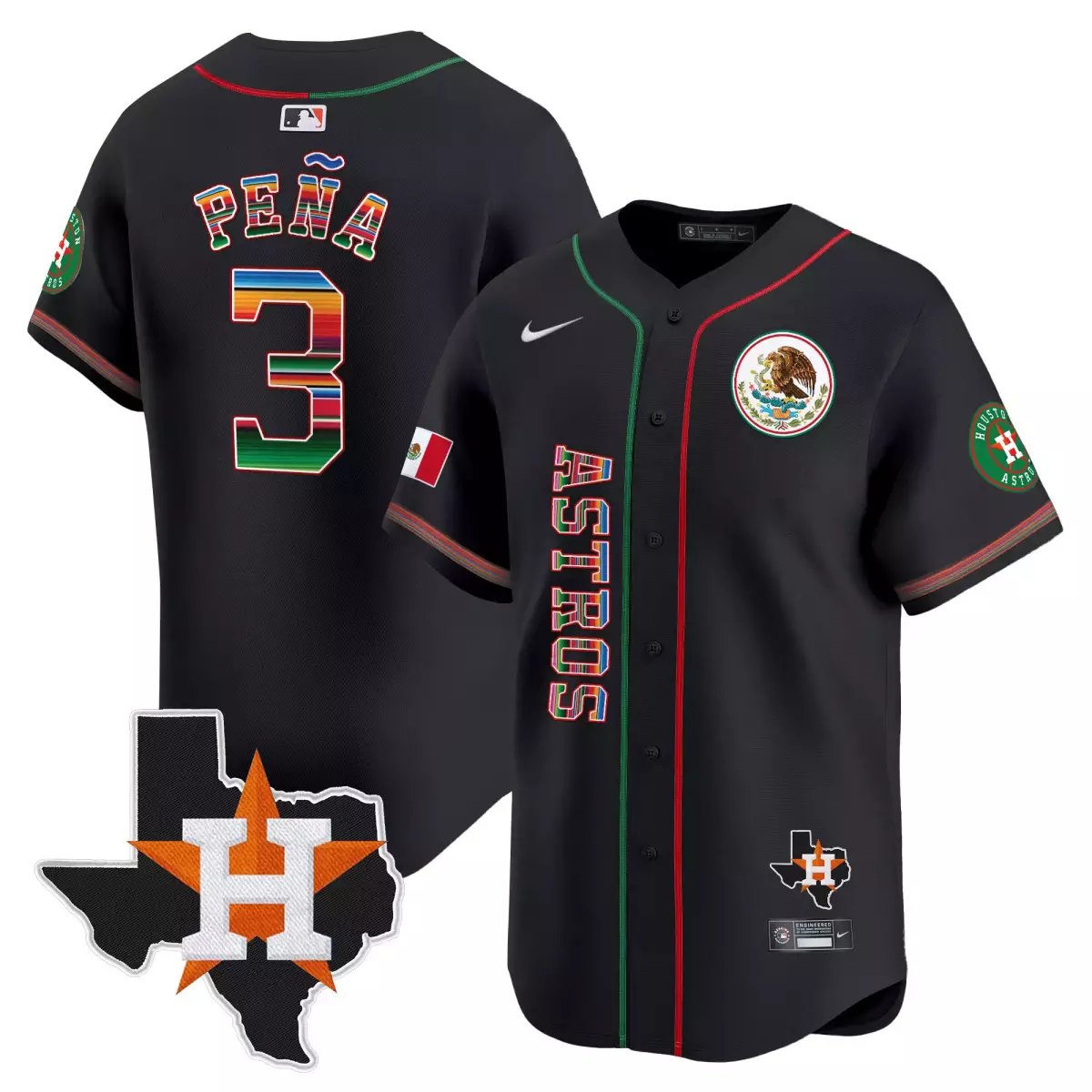 houston astros 3 pena black jersey mexico vapor premier limited v4 all stitched